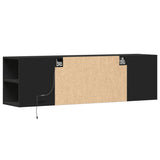 TV Wall Cabinet with LED Lights Black 135x31x39.5 cm 852384