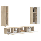 TV Cabinet Set Wall-mounted 3 pcs Sonoma Oak Engineered Wood 3408981