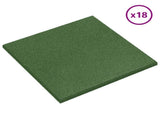 Fall Protection Tiles 18 pcs Green 50 x 50 cm Rubber 3444843