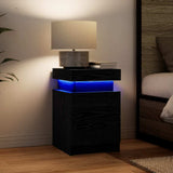 Bedside Cabinet Black Oak 35 x 39 x 55 cm Engineered wood 862178
