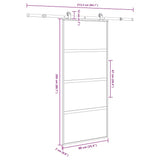 Sliding Door with Hardware Set 90x205 cm Tempered Glass&Aluminium 3332999