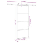 Sliding Door with Hardware Set 90x205 cm Tempered Glass&Aluminium 3332999