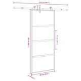 Sliding Door with Hardware Set 90x205 cm Tempered Glass&Aluminium 3332999