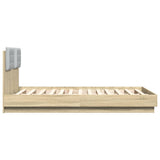 Bed Frame with LED without Mattress Sonoma Oak 140x190 cm 3210040