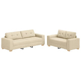 Sofa Set with Cushion 2 pcs Cream 221 x 78 x 80 cm Fabric 3324717