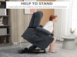 Electric Riser Recliner Armchair Oversized Chair with Cup Holder & Side Pockets for Elderly in T3398P378879