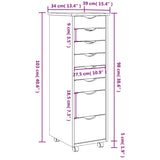 Rolling Cabinet with Drawers MOSS Honey Brown Solid Wood Pine 355894