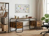 Desk with Storage Smoked Oak 145 x 50 x 75 cm 8008010