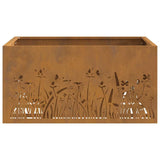 Fire Pit Brown 60 x 60 x 30 cm Weathering Steel 858927