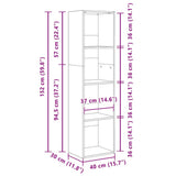 Bookshelf Black Oak 40 x 30 x 152 cm Engineered Wood 875017