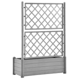 Garden Planter with Trellis 100x43x142 cm PP Stone Grey 317582