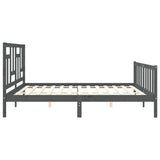 Bed Frame without Mattress Grey 200x200 cm Solid Wood Pine 3193163
