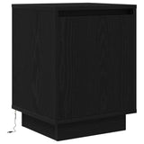 ZNTS Bedside Cabinet with LED Lights Black 38x34x50 cm 861267