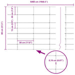 Field Fence Silver 50 x 0.8 m Galvanised steel 42005832
