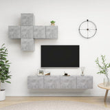 7 Piece TV Cabinet Set Concrete Grey Engineered Wood 3079127