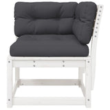 Garden Sofa White Solid pine wood, Polyester Standard Modular 844685