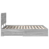 Bed Frame with Drawer Grey Sonoma 150 x 200 cm Engineered Wood 3412772
