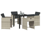Garden Dining Set 5 pcs Light Grey Poly Rattan 3380705
