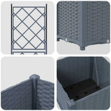 Garden Planter LiGht Grey 40 x 40 x 143 cm PP 42002882
