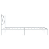 Metal Bed Frame without Mattress with Headboard White 100x190cm 376545
