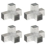 Post Connectors 4 pcs X Shape Galvanised Metal 81x81 mm 145468