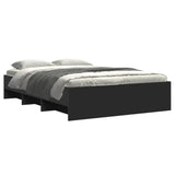 ZNTS Bed Frame without Mattress Black 120x200 cm Engineered Wood 3295661