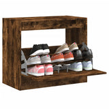 Shoe Cabinet Smoked Oak 80x42x69 cm Engineered Wood 840005