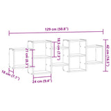 Wall Shelf Sonoma Oak 129x18x42 cm Engineered Wood 853220