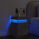 Bedside Cabinet with LED Lights Concrete Grey 35x39x55 cm 836755