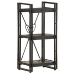3-Tier Bookcase Black 40x30x80 cm Solid Mango Wood 320625