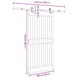 Sliding Door with Hardware Set 100x210 cm Solid Wood Pine 3332687