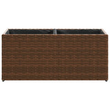 Garden Planters with 2 Pots 2 pcs Brown 72x30x32 cm Poly Rattan 3210529