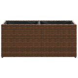 ZNTS Garden Planters with 2 Pots 2 pcs Brown 72x30x32 cm Poly Rattan 3210529