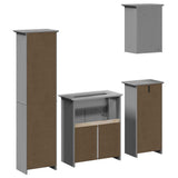 4 Piece Bathroom Furniture Set BODO Grey Solid Wood Pine 3307652