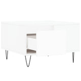 ZNTS Coffee Table White 55x55x36.5 cm Engineered Wood 830756