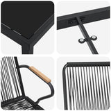 Garden Dining Set 3 pcs Black Powder-Coated Steel 3379170