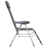 Camping Chair Set of 2 Grey Textilene, Aluminium Medium 360145