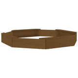 Sandbox with Seats Honey Brown Octagon Solid Wood Pine 825019