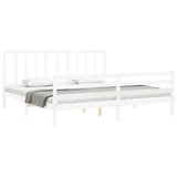 Bed Frame without Mattress White 200x200 cm Solid Wood Pine 3193877