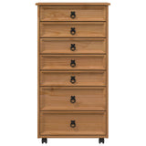 Rolling Cabinet with Drawers CORONA Honey Brown 42040537