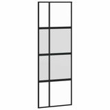Sliding Door with Hardware Set Black 76x205 cm Tempered Glass 3375898