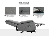 Faux Leather 70&deg Electric Riser Recliner Chair - Grey T3398P344485
