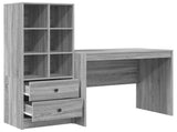 Desk with Drawer with Shelf with Storage 2 pcs Grey Sonoma 3337366
