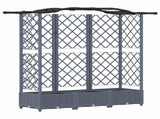 Raised Bed with Trellis and Roof Light Grey 163 x 40 x 126 cm 42032582