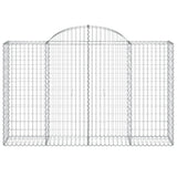 Arched Gabion Baskets 5 pcs 200x50x120/140 cm Galvanised Iron 3146344