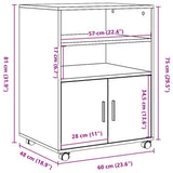 Rolling Cabinet Sonoma Oak 60x48x81 cm Engineered Wood 853166