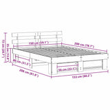 Bed Frame with Headboard White 150 x 200 cm Solid Pine Wood 872480