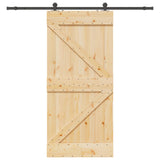 Sliding Door NARVIK Natural and Black 80 x 210 cm 3445224