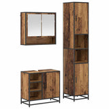 Bathroom Furniture Set with Door 3 pcs Old Wood Engineered Wood 3402438