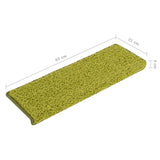 Stair Mats 15 pcs 65x21x4 cm Green Rectangular Edge 326204